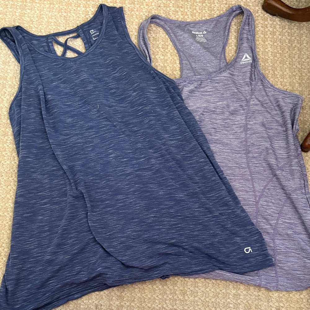 Reebok and Gap Women's Blue and Purple Tank Tops lot